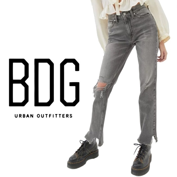 BDG Mid-Rise Bootcut Jean – Destroyed Grey Denim - Size 27 - Picture 1 of 16